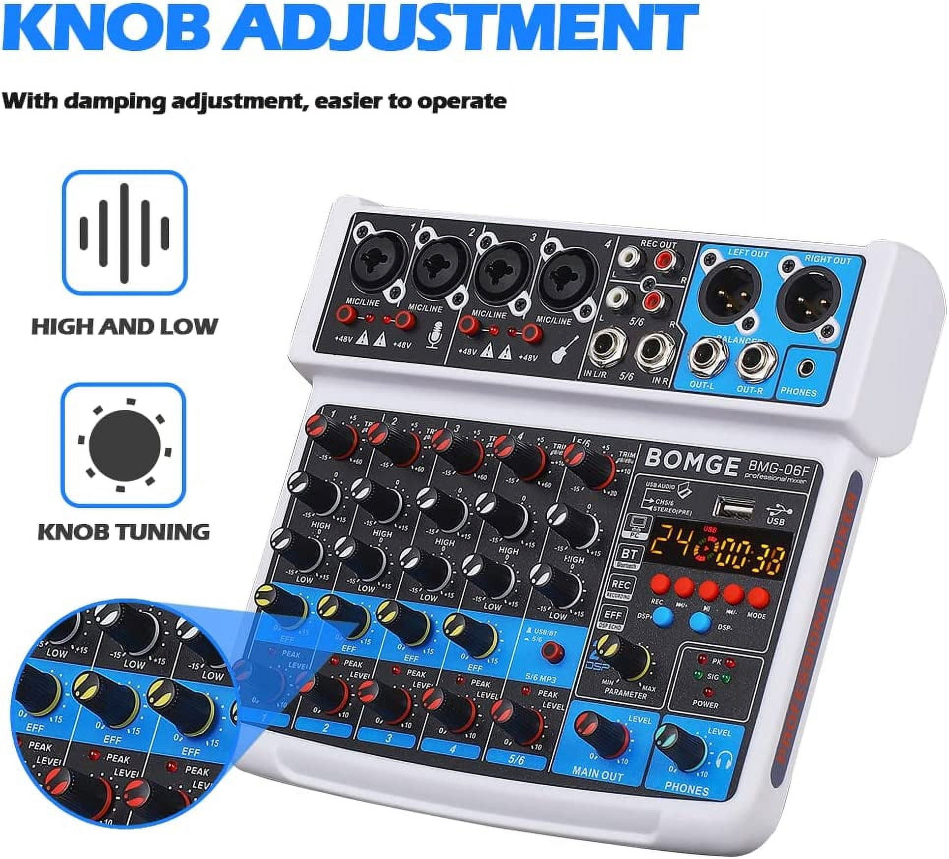 Durable Plastic Audio Sound Mixer Y, 6 -Channel, 9.9"