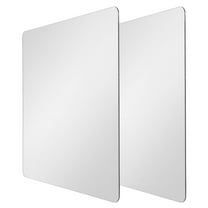 TEHAUX 2pcs Wall Mirror Tiles Acrylic Square Mirror Adhesive Mirror Sheets Frameless Mirrors Decor