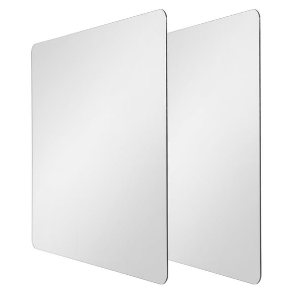 TEHAUX 2pcs Wall Mirror Tiles Acrylic Square Mirror Adhesive Mirror Sheets Frameless Mirrors Decor