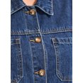 thumbnail image 5 of INSPIRE CHIC Women's Denim Jackets Distressed Button Down Long Sleeve Jean Jacket Trendy with Pockets M Dark Blue, 5 of 6
