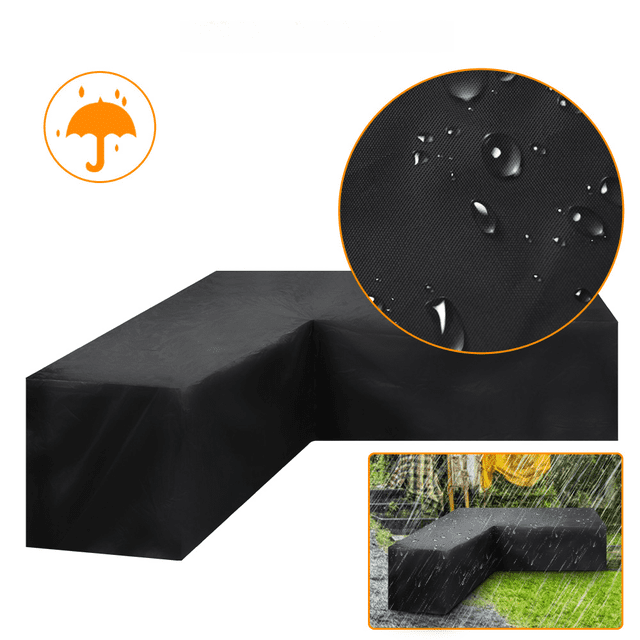 Funda de sofá de esquina impermeable de tela Oxford, funda para muebles de jardín y patio al aire libre, funda antipolvo para mesa