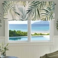 thumbnail image 3 of Palm Leaf Farmhouse Short Window Curtain Valances, Green Tropical Plant Summer Botanical Rod Pocket Kitchen Valances for Living Room Bedroom Bathroom Cafe 60" x 18", 3 of 8