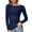 Dark Blue #4, variant on WULMLEO Women's Basic Long Sleeves Mesh Sheer Tops, Crew Neck See Through Blouse, Solid Color Soft Layer Shirt Black XL