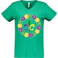 thumbnail image 3 of Inktastic Mardi Gras Beads and Fleur De Lis Women's V-Neck T-Shirt, 3 of 5
