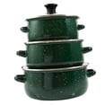 thumbnail image 3 of Siruishop 3 Pieces Enamel Stockpot with Lid Slow Cooker for Restaurant Wedding Kitchen green, 3 of 8