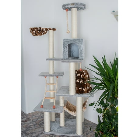 UPC: 0815481010123 | Armarkat 78-in real wood Cat Tree & Condo Scratching Post Tower  Gray