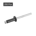 thumbnail image 3 of Unique Bargains Rivets Aveugles à Tête Ronde Plate en Aluminium de 4 Mm x 12 Mm, Pack de 200 Noir, 3 of 5