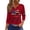Red, variant on Women's 250th America Anniversary V Neck T-Shirt USA Flag Tee 3/4 Sleeve 250 Years of Freedom Shirt