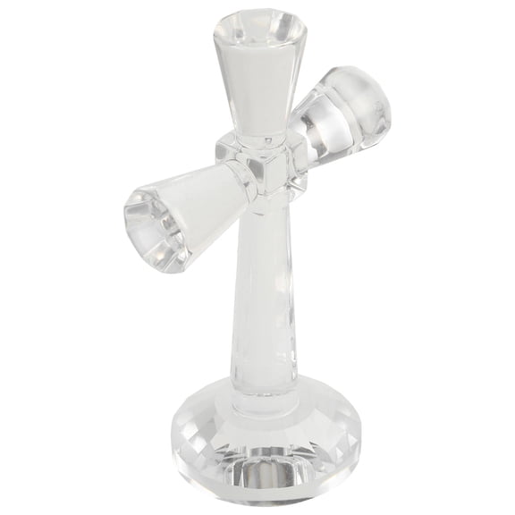 Masteelf Crystal Cross Decor Figurine with White Crystal Material for Home Office Decor 4.7 Inches Tall
