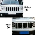 thumbnail image 2 of NS 7x Front Mesh Grille Grill Cover Set Fit Jeep Patriot 2011-2017 Gloss Black, 2 of 10