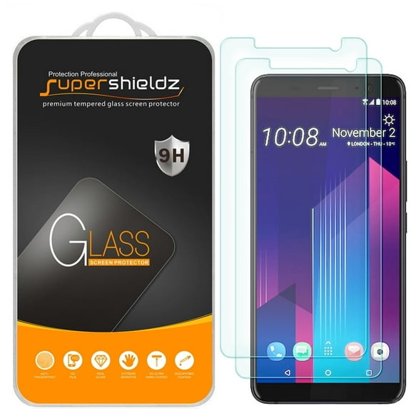 [2-Pack] Supershieldz for HTC U11 Plus / U11  Tempered Glass Screen Protector, Anti-Scratch, Anti-Fingerprint, Bubble Free