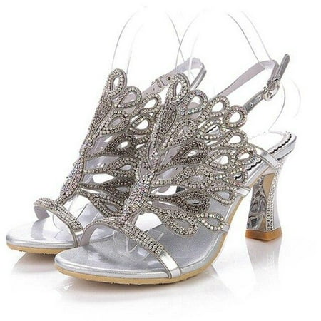 

2021 Luxury Women s Comfortable Genuine Leather High Heels New Design Fashion Hot Sexy Evening Heels dinner Party Rhinestone Heels