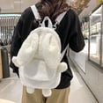thumbnail image 4 of Mochila de estilo estudiante de moda para mujer Mochila de conejo linda de invierno Bolso de doble propósito, 4 of 5