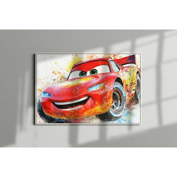Lightning McQueen Poster or Gallery Canvas Wall Art