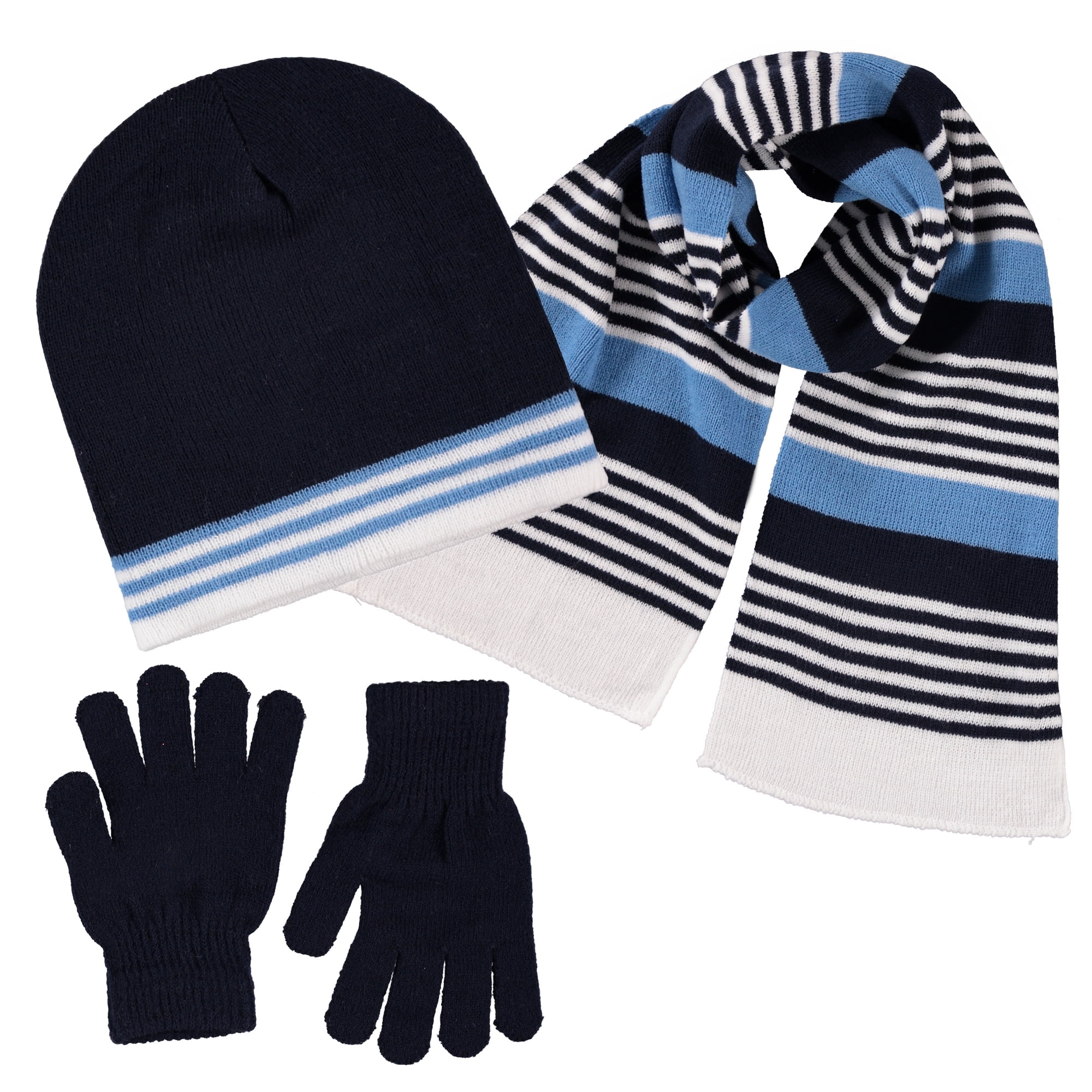 Polarwear Boys Hat,Scarf & Glove SetKids Cold Weather Winter