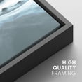 thumbnail image 2 of IDEA4WALL Framed Canvas Art Wall Decor Blue Wash Out Rocks by The Sea Coastal Ocean Photography Minimalism Modern Scenic Relax/Calm Duotone for Dorm Home Office - 24"x36", 2 of 5