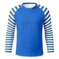 thumbnail image 2 of YANGXINX Men's Long Sleeve T Shirt Waffle Knit Striped Color Block Crewneck Casual Top Soft Breathable Comfort Relaxed Fit Tees, 2 of 4