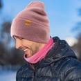 thumbnail image 6 of REDESS 2 Pack Warm Winter Knit Cuffed Beanie Hat for Men and Women,Black+Pink, 6 of 8