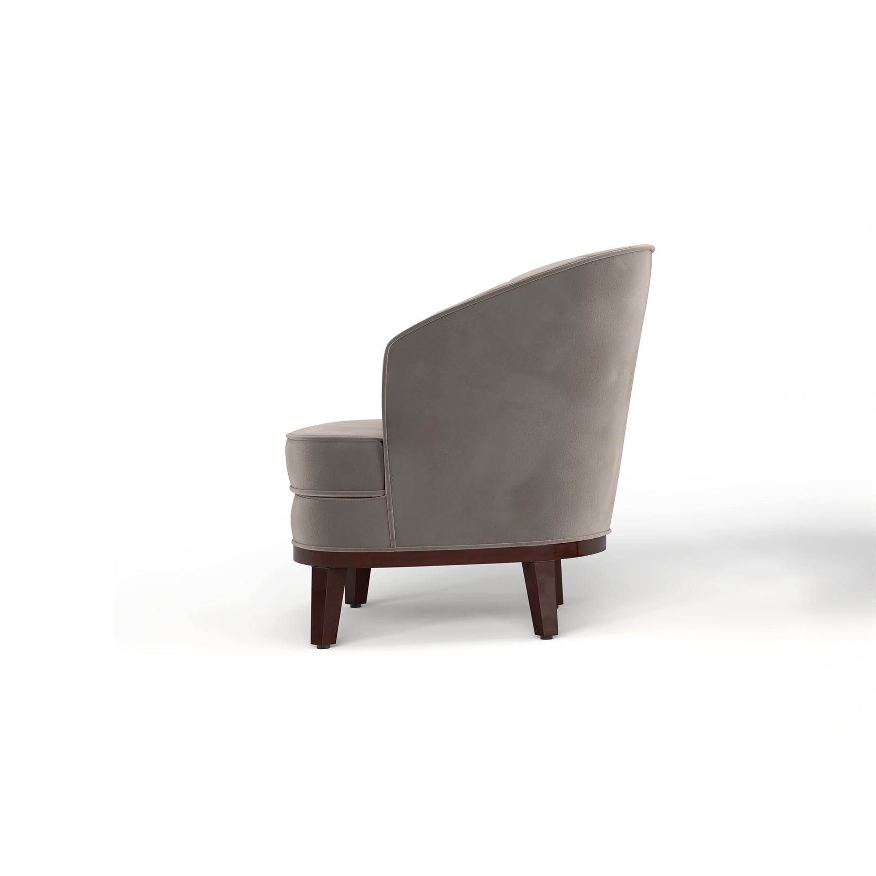 Ava Upholstered Barrel Accent Chair, Grey