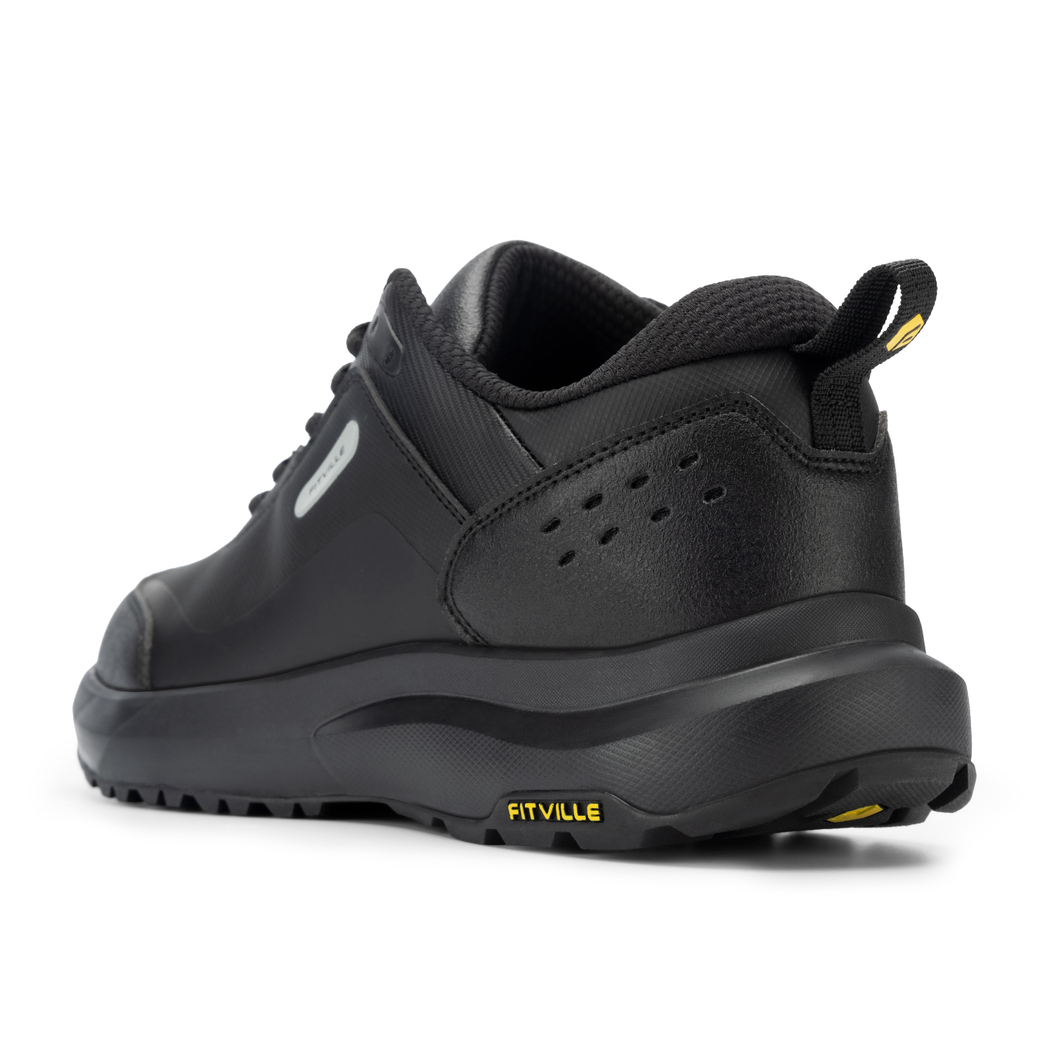 FitVille Mens Extra Wide Hiking Shoes Outdoor Low-top Waterproof Walking Shoes with Arch Support, Black, 10.5 x-Wide
