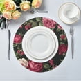 thumbnail image 5 of IAUYY Set of 6 Round Placemats for Dining Tables Heat-Resistant and Wear-Resistant DIY Printing Design Table Placemats，Applicable for Christmas Rose Berry Floral Pattern, 5 of 7