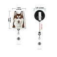 thumbnail image 3 of WIRESTER Acrylic Reel ID Holder Belt Clip Badge Retractable with Alligator Clip for Office Worker Medical Staffs, Nurse, Doctor, Teacher, Student - Reddish Brown Siberian Husky Dog, 3 of 5
