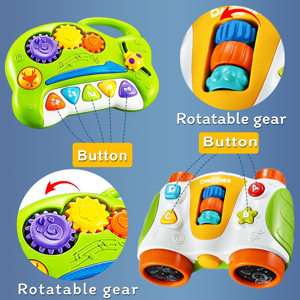 Toy Instrument Musical Instrument Toy Baby Infant Toddler Kids Piano Developmental Music Toys Pool Toys For Toddlers 1-3 Abs Green,2pcs Cartoon Wooden Whistle Musical Instrument Toy Keychain Gift