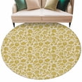thumbnail image 2 of Round Area Rug 7 Ft, Yelllow Floral Washable Non-Slip Circle Carpet for Living Room/Bedroom, Vintage Rustic Plants Flowers Spring Low-Profile Large Runner Mat Collection Rugs for Indoor, 2 of 7