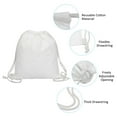 thumbnail image 4 of Uxcell Cotton Drawstring Bags Cotton Canvas Drawstring Backpack Foldable Sports Gym Bags White, 4 of 6