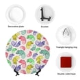 thumbnail image 4 of Daiia Colorful Pattern With Cute Chameleons Printed Pattern Ceramic Plate Dinner Plates Bone China Decorative Plates with Display Stand Art Ceramic Ornaments for Wall Hanging Decoration-8in, 4 of 6