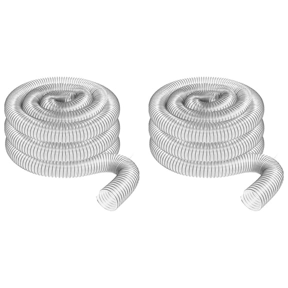 2pcs 2In OD 50mm Clear PVC Dust Collection Hose for Use with Dust Collectors with 2In Ports. Ideal for Shop Vacuums