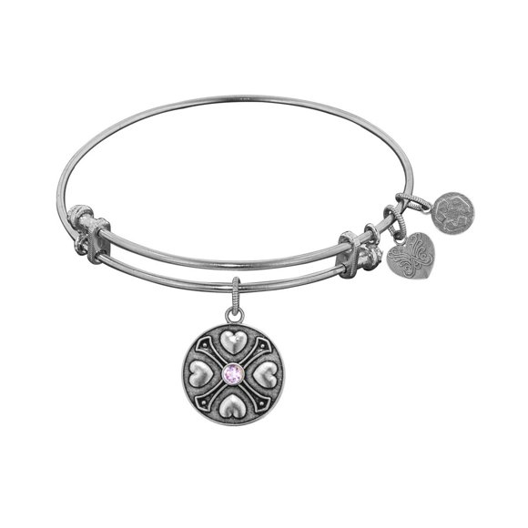 White Finish Brass October Birthstone Angelica Bracelet, 7.25"