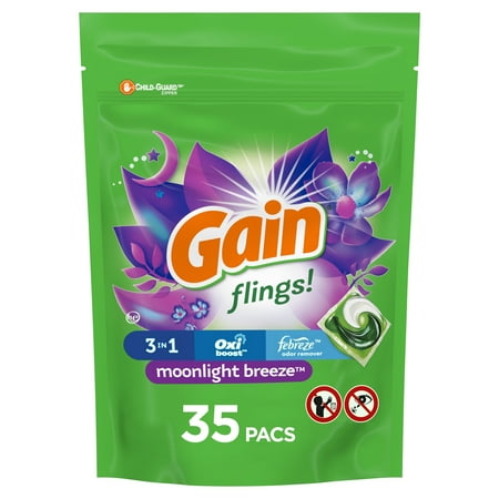 UPC 037000867579 product image for Gain Flings Moonlight Breeze, Laundry Detergent Pacs, 35 Ct | upcitemdb.com