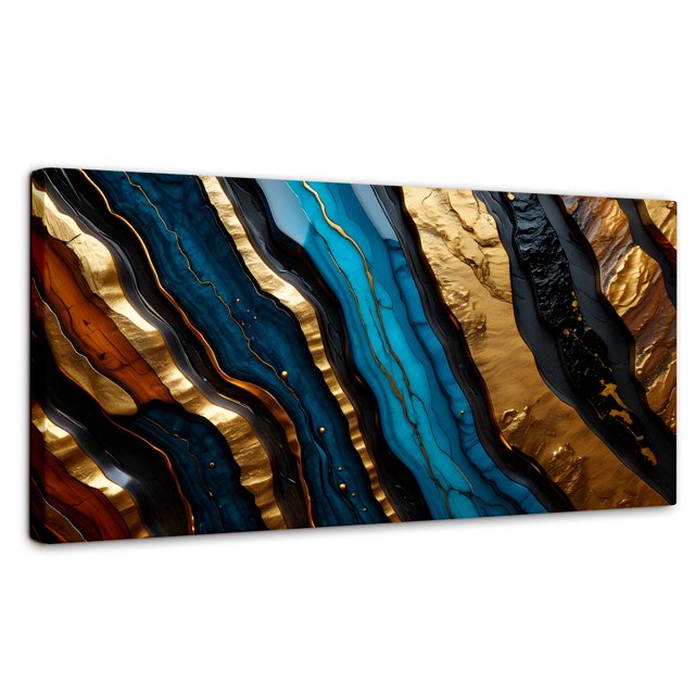 Cuadro Decorativo Canvas Abstracto Cascadas Turquesa 120x60 Canvas Revolution