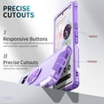 thumbnail image 4 of Nalacover For Google Pixel 6 Pro Slim Case,Luxury Hybrid Hard PC and TPU Rugged Bumper 3-In-1 Rotatable Magnetic Ring Kickstand Four Corner Guard Shockproof Anti-Scratch Back Phone Cover.Purple, 4 of 8