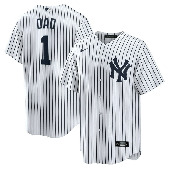 Men's-Nike White New York Yankees #1 Dad Home Replica Jersey