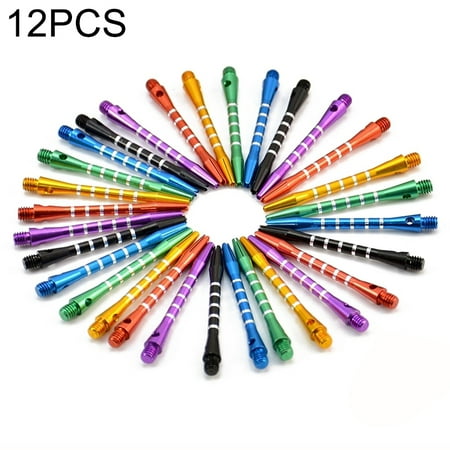 12 Pack Darts - 12 PCS Throwing Toy 53mm Shafts Aluminium 2BA Dart Shaft, Random Color Delivery