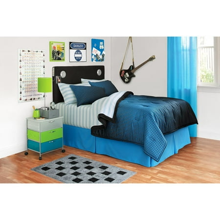 your zone reversible bedding set, halftone/rich black