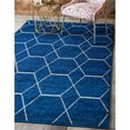 thumbnail image 1 of Unique Loom 3146476 3 ft. 3 in. x 5 ft. 3 in. Geometric Trellis Frieze Rectangular Rug, Navy Blue, 1 of 5
