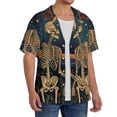 thumbnail image 2 of Kdxio Men's Hawaiian Shirt for Men Short Sleeve Shirt Romantic Skeletons Under Moon Summer Casual Holiday Beach Button Down T-Shirts, 2 of 5