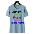 thumbnail image 2 of Camiseta de seda de hielo con texto y logotipo personalizado para hombre y mujer, camisa de cuello redondo de talla grande para parejas, verano gordo 8XL, 2023, 2 of 5