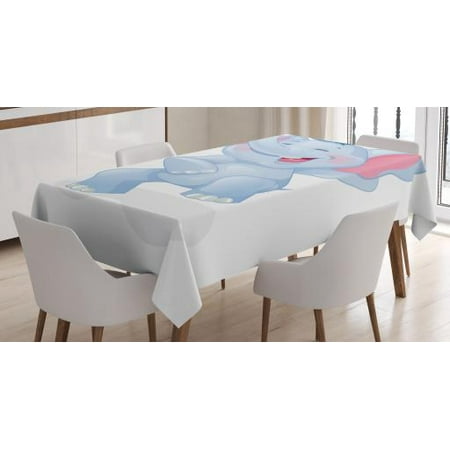 Elephant Tablecloth Funny Laughing Animal Baby Shower Kindergarten Elephant Tablecloth Funny Laughing Animal Baby Shower Kindergarten