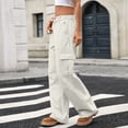 thumbnail image 5 of ManxiVoo Women Street Style Straight Leg Jeans Loose Fit Blue Denim Pants Casual Slimming Trousers XXL Size Beige, 5 of 7