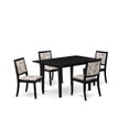 thumbnail image 2 of East West Furniture Norfolk 5-Piece Dining Set in Black Finish, 2 of 6