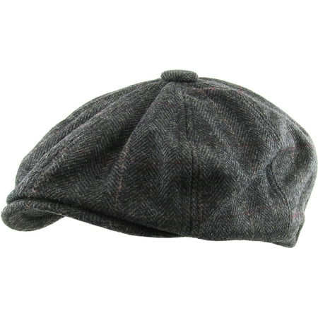 Wool V-neck Golf - Black Herringbone Applejack Wool Blend Newsboy Gatsby Ivy Hat Golf Driver Ascot