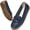 Dark Blue, variant on Women's Leather Loafers Cozy Slip-Ons Driving Shoes Lightweight Work Flats for Women