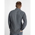 thumbnail image 3 of Kacey Lee Men's Workwear Striped Denim Shirt with Long Sleeves, Sizes S-2XL, 3 of 5