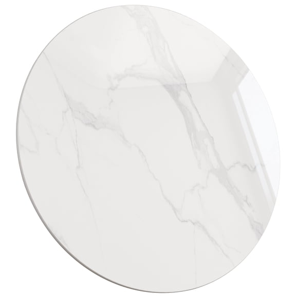 SSTBLEV 35.4 inch Round White Sintered Stone Table Top, 0.43 inch Thick Surface for Pub Bar Kitchen