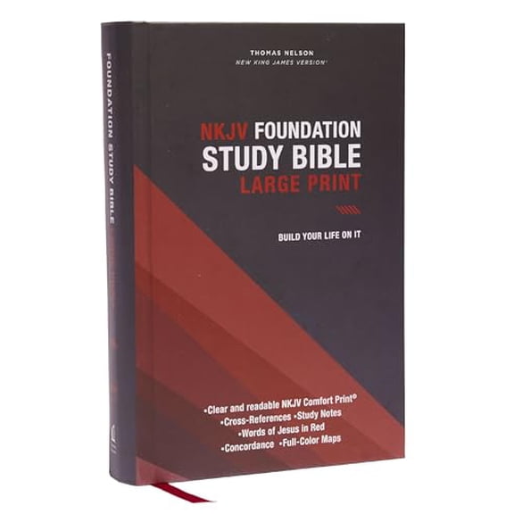 Pre-Owned NKJV, Foundation Study Bible, Large Print, Hardcover, Red Letter, Comfort Print: Holy Bible, New King James Version, 9780785261087, 0785261087, Hardcover, Large type / Large print edition