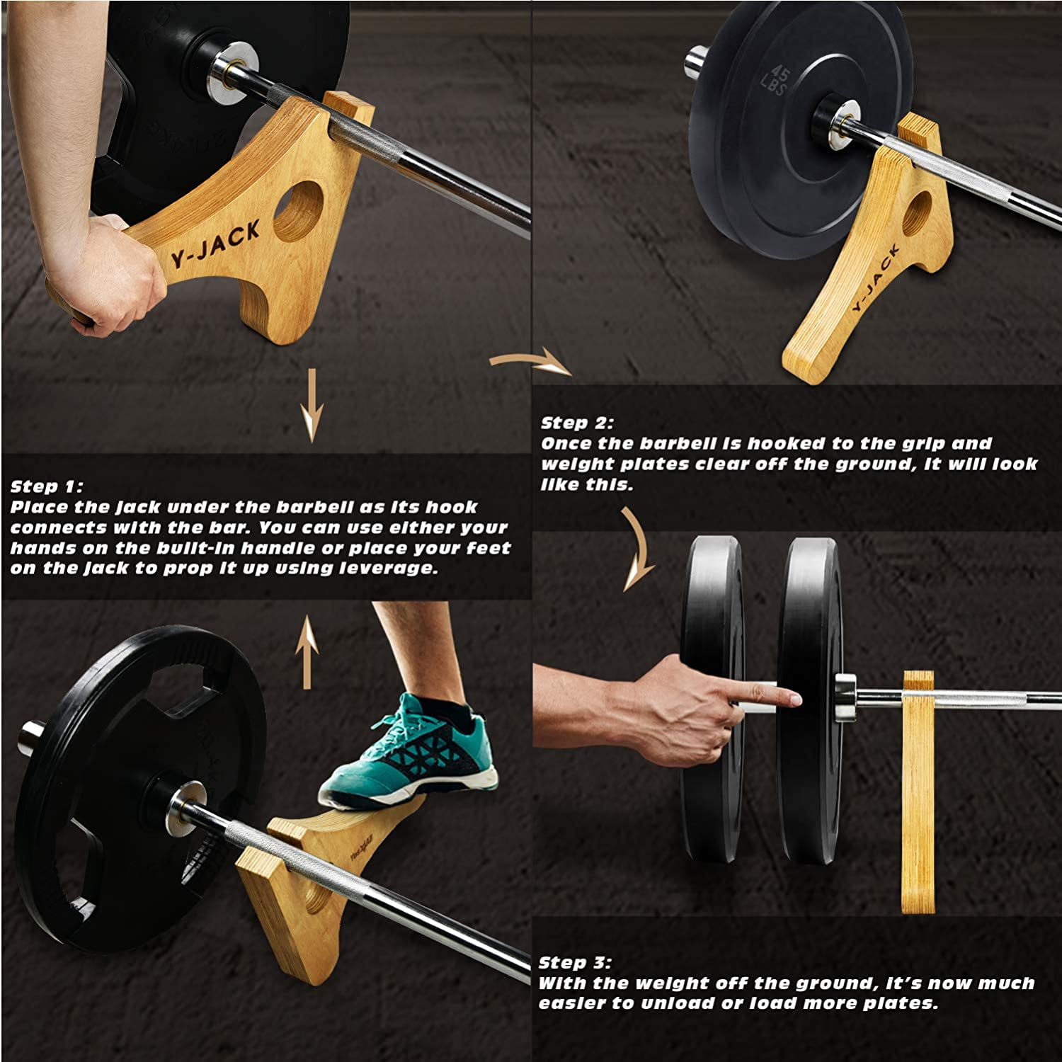 Yes4All Wooden Mini Deadlift Bar Jack, Single